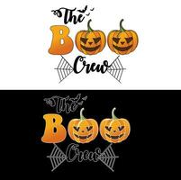 The boo crew. Halloween T-shirt Design. vector