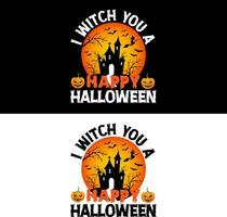 Halloween T-Shirt. I witch you a happy Halloween. vector