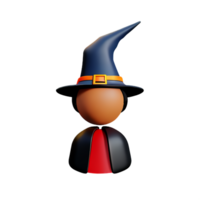 sorcière 3d le rendu icône illustration png