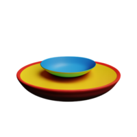 assiette 3d le rendu icône illustration png