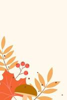 Background with autumn leaves Colorful autumn banner with fallen leaves and yellowed foliage. Template for event invitation, product catalog, advertising. vector