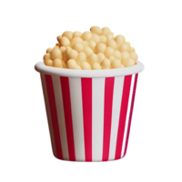 pop corn 3d le rendu icône illustration png