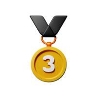 medalla 3d representación icono ilustración png