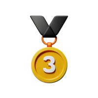 médaille 3d le rendu icône illustration png