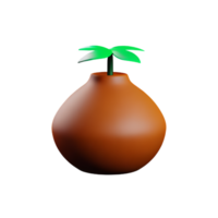 coconut 3d rendering icon illustration png