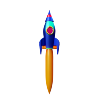 spaceship 3d rendering icon illustration png