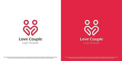 Love couple letter M logo design illustration. Simple shape silhouette of letter M couple boy and girl romance love dating boyfriend girlfriend. Creative happy geometric affection simple icon concept. vector