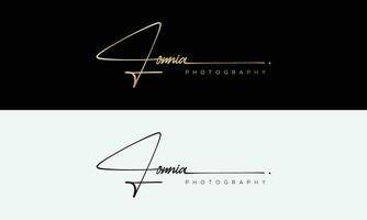 Handwriting Photography logo template vector. signature logo concept vector