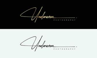 Handwriting Photography logo template vector. signature logo concept vector