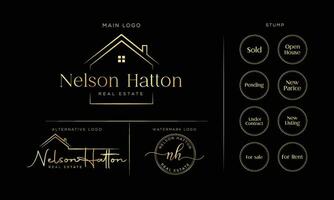 Real estate logo Realtor logo property logo design vector template with full branding