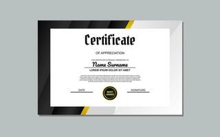 black and gold certificate template design for appreciation. luxury style certificate design. certificate for appreciation of business and education. vector