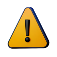 warning 3d rendering icon illustration png