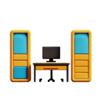 desk 3d rendering icon illustration png