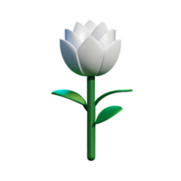 white flower 3d rendering icon illustration png