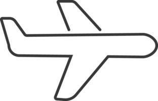 Airplane icon. Aircraft line style. Aeroplane app button. Flight mood sign. Fly jet. Aviation airline plane vector