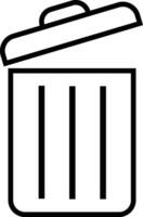 Delete icon-garbage, trash can, rubbish basket, Recycle bin, waste container simple flat button vector