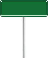 Road green traffic sign board. Blank board with place for text. Danger blank warning empty signs. Traffic sign board mockup. Transportation guidance board. advertising Bord vector