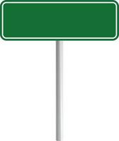 Road green traffic sign board. Blank board with place for text. Danger blank warning empty signs. Traffic sign board mockup. Transportation guidance board. advertising Bord vector