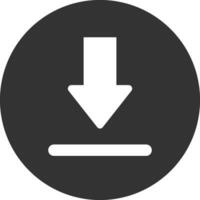 Simple Download icon. Download web button. Upload button. Load symbol. Round Vector illustration.