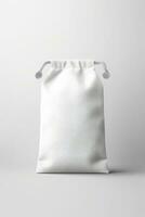 Packaging Bag Mockup White with shades white background, AI Generated photo