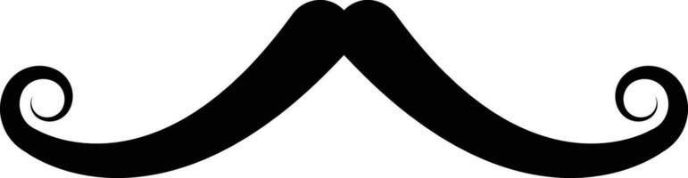 Mustache. Black silhouette of adult man mustaches. Symbol of Father day. Vector illustration. Moustache for men face