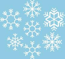 Set Snowflake winter vector icon. Group Snow falling symbol. Collection Ice flack sign. Winter element. Pattern cold crystal