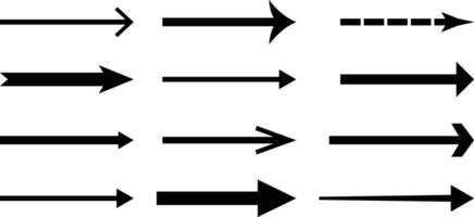 Set of arrow icon. Simple straight arrow mark icons. Group of pointer. Direction indicators. Arrow icon collection. Set different arrows or web design. Arrow flat style vector