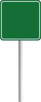 Road green traffic sign board. Blank board with place for text. Danger blank warning empty signs. Traffic sign board mockup. Transportation guidance board. advertising Bord vector