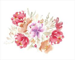 Rose Watercolor Flower Arrangement vector