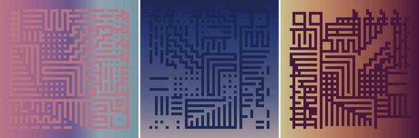 Geometric set. In a composition on a multi-colored background vector