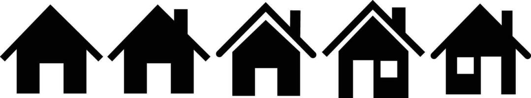 House icons set. Home icon collection. Real estate. Flat style houses symbols for apps and websites. vector