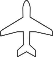 Airplane icon. Aircraft line style. Aeroplane app button. Flight mood sign. Fly jet. Aviation airline plane vector