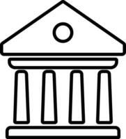 Bank building icon. Government building outline style. Building with columns. Historic building line symbol - stock vector. vector