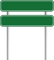 Road green traffic sign board. Blank board with place for text. Danger blank warning empty signs. Traffic sign board mockup. Transportation guidance board. advertising Bord vector