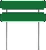 Road green traffic sign board. Blank board with place for text. Danger blank warning empty signs. Traffic sign board mockup. Transportation guidance board. advertising Bord vector