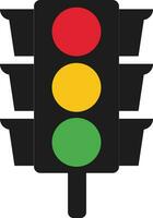 Red Yellow green Traffic Light vector icon. Traffic signal sign. Stoplight, Wait signal, Go signal Road Instruction, regulation symbol, traffic rules design element