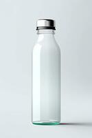 agua botella Bosquejo blanco con sombras blanco fondo, ai generado foto