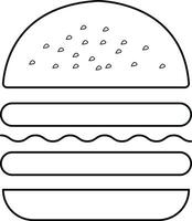 contento hamburguesa día, icono de hamburguesa en negro color vector