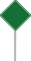 Road green traffic sign board. Blank board with place for text. Danger blank warning empty signs. Traffic sign board mockup. Transportation guidance board. advertising Bord vector