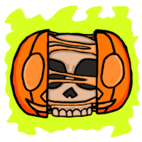 Halloween Pumpkin Head Cartoon Illustration For Sublimation Design png