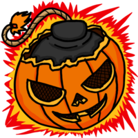 halloween pumpa huvud tecknad serie illustration för sublimering design png