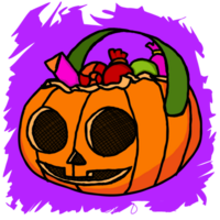 Halloween citrouille tête dessin animé illustration pour sublimation conception png