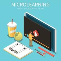 Microlearning Isometric Concept vector