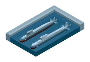 isométrica submarinos piscina composición vector