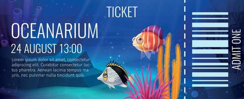 Oceanarium Ticket Template vector
