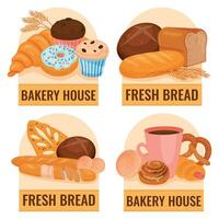 Bakery Flat Labels Collection vector