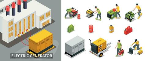 Electric Generator Composition vector