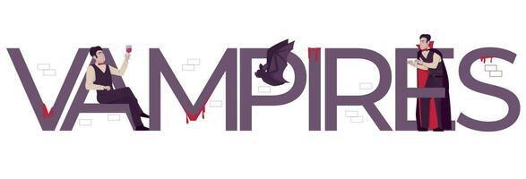 Vampire Bat Text Composition vector