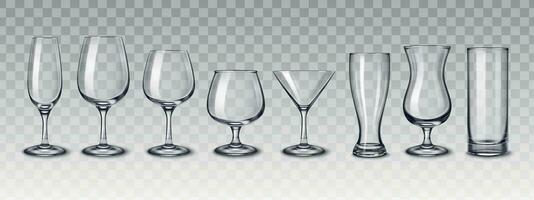 Glassware For Drinks Set vector