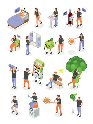 Immune System Boost Icons Set